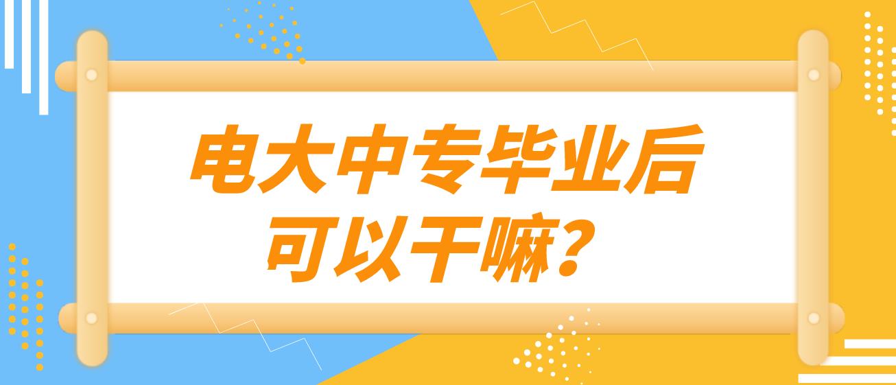 电大中专毕业后可以干嘛？