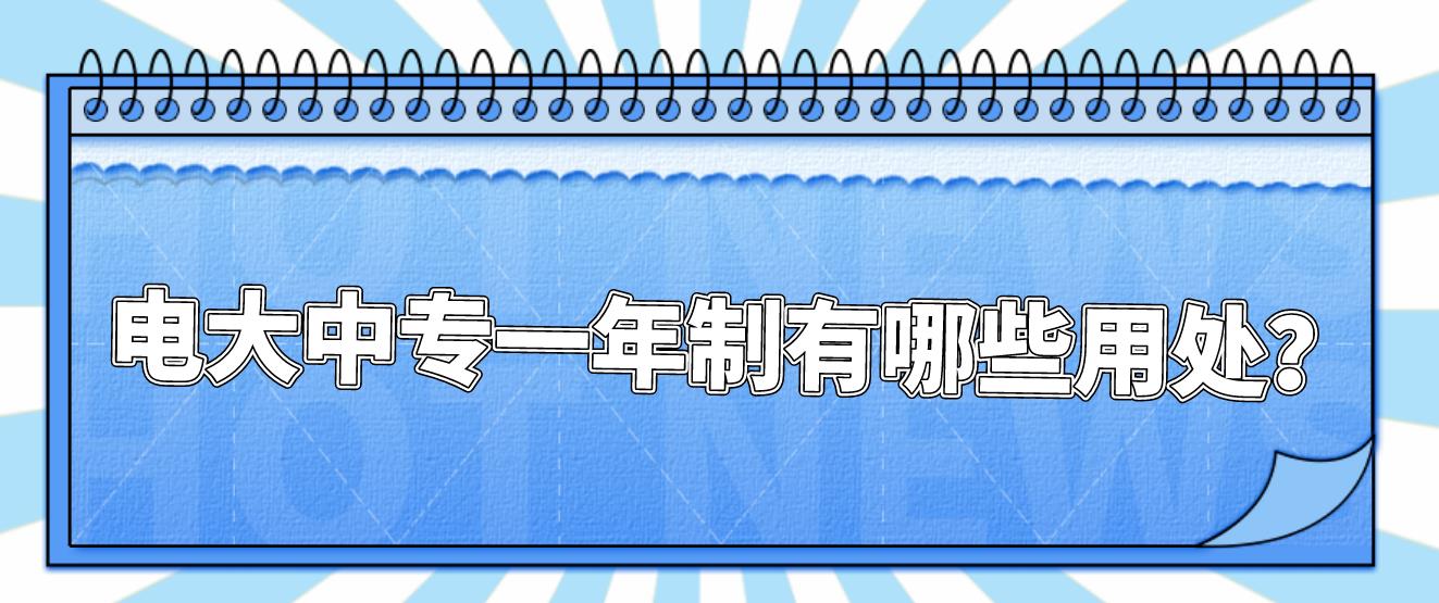 电大中专一年制有哪些用处？