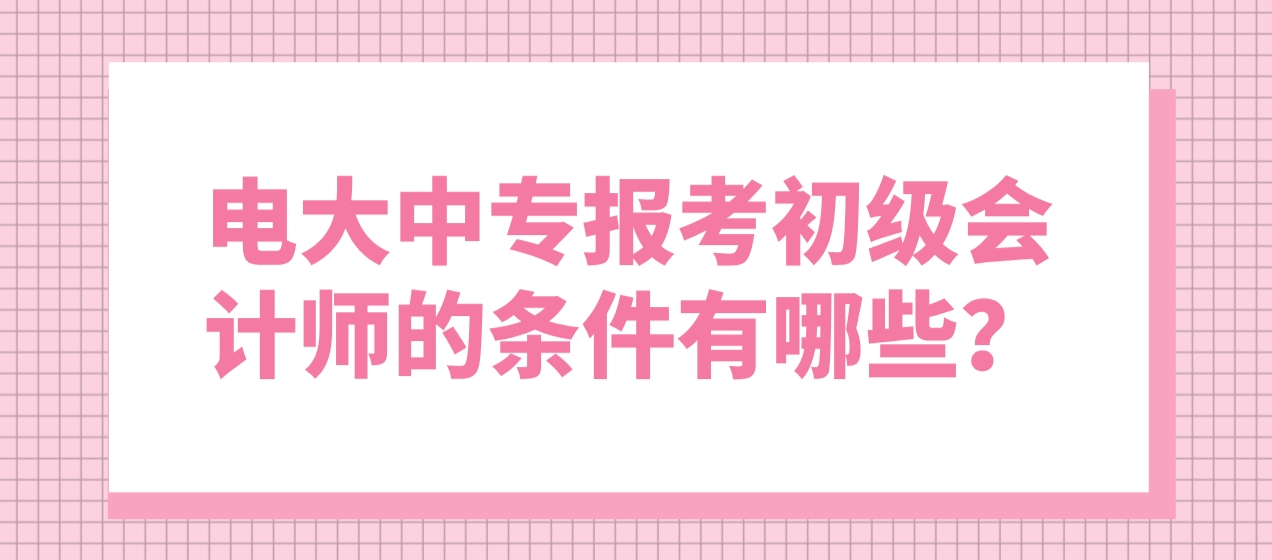 电大中专报考初级会计师的条件有哪些？