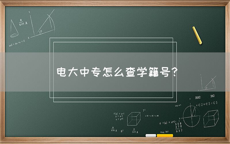 电大中专怎么查学籍号？