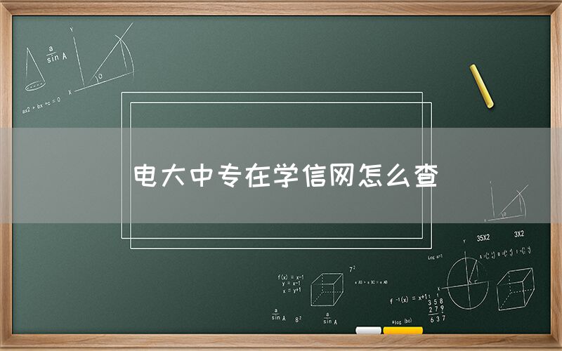 电大中专在学信网怎么查