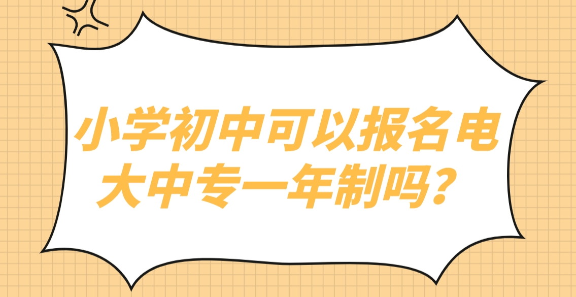 小学初中可以报名电大中专一年制吗？